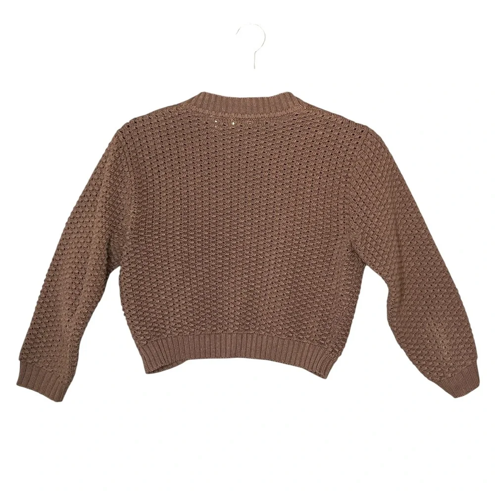 Vtg Y2K Brown Cropped Bolero Shrug‎ Cardigan Sweater S 90s Forest Fairy Grunge